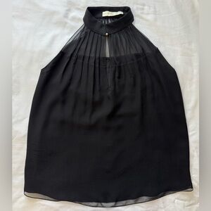 Ramy Brook Black Pleated Top